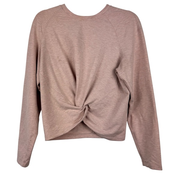 LULULEMON Tuck and Gather‎ Pullover Light Pink Knot Tie Flawed Size 4 Yoga - Picture 2 of 12